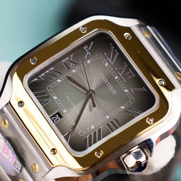 Cartier Santos De Cartier CRW2SA0030 Two Tone Grey Dial Large Model Best Replica BVF 39.8mm