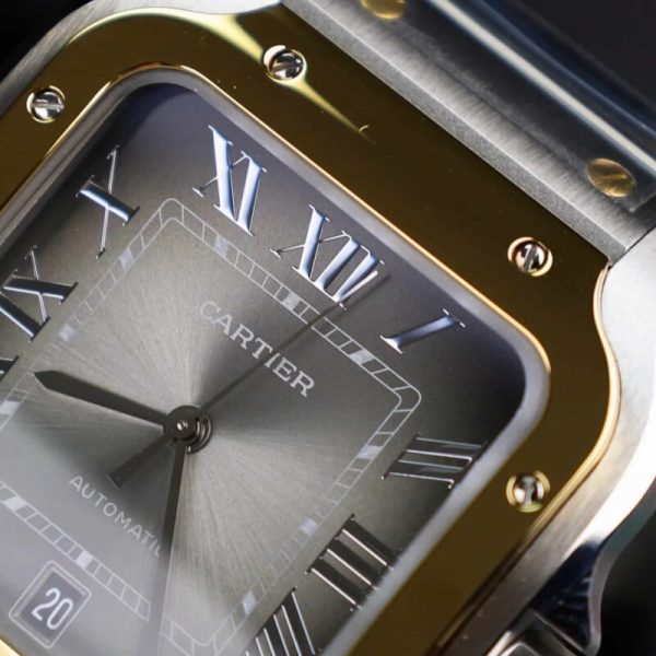 Cartier Santos De Cartier CRW2SA0030 Two Tone Grey Dial Large Model Best Replica BVF 39.8mm