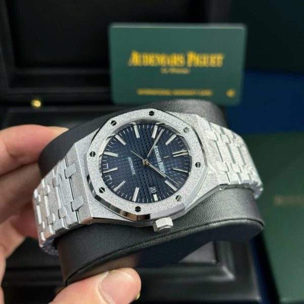 Audemars Piguet Royal Oak 15410BC Frosted Gold Blue Dial Best Replica APSF 41mm