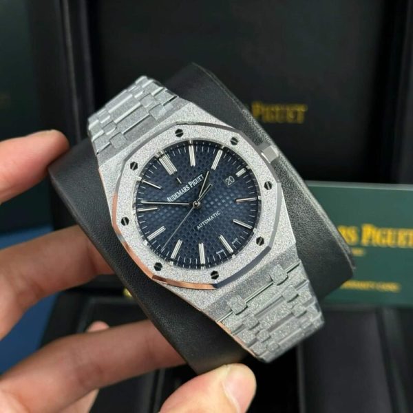 Audemars Piguet Royal Oak 15410BC Frosted Gold Blue Dial Best Replica APSF 41mm