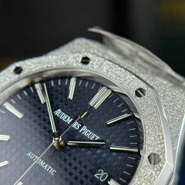 Audemars Piguet Royal Oak 15410BC Frosted Gold Blue Dial Best Replica APSF 41mm